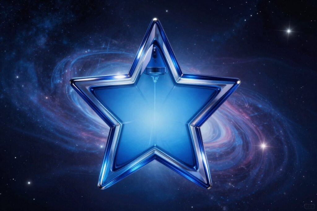 Frasco do perfume Angel de Thierry Mugler com seu distintivo formato de estrela