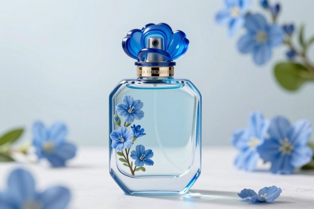 Frasco do perfume Floratta Blue de O Boticário com seu design floral