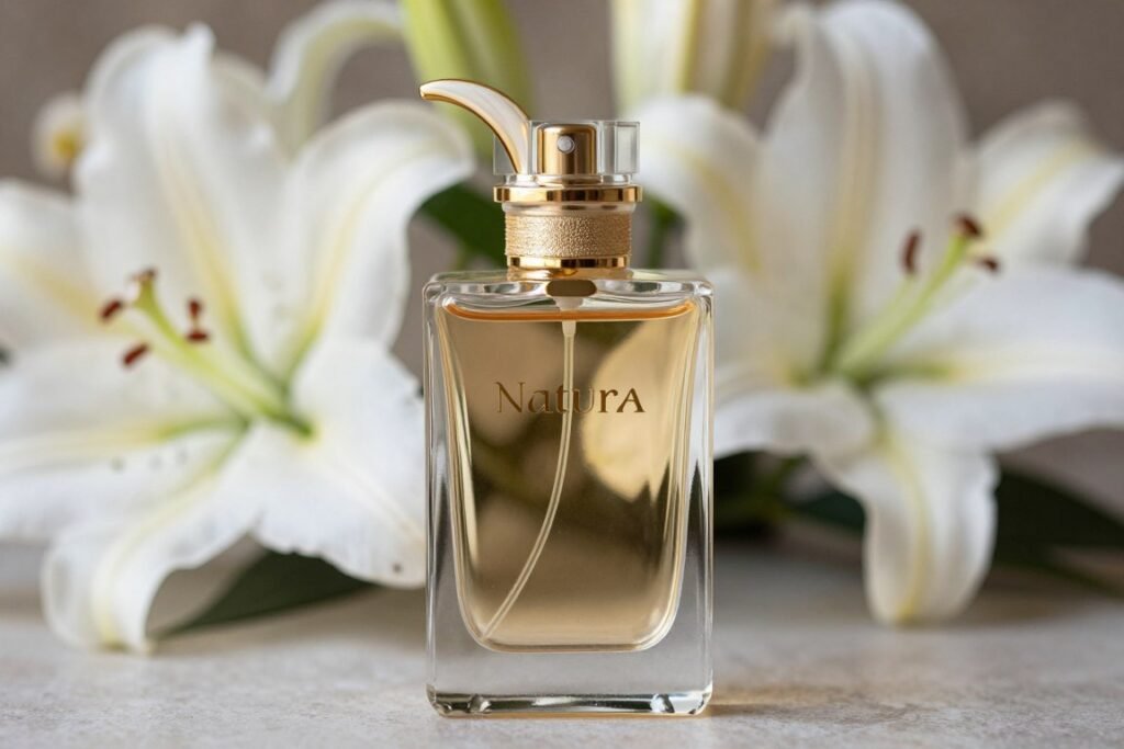 Frasco do perfume Lily de Natura com seu design elegante