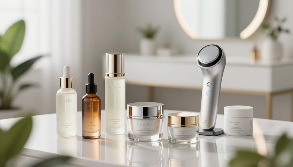 Produtos de skincare anti-envelhecimento